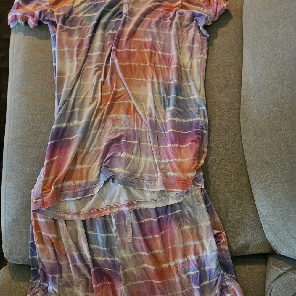 Little Sleepies Tie-Dye Pajama Set - Pink, Purple, Orange